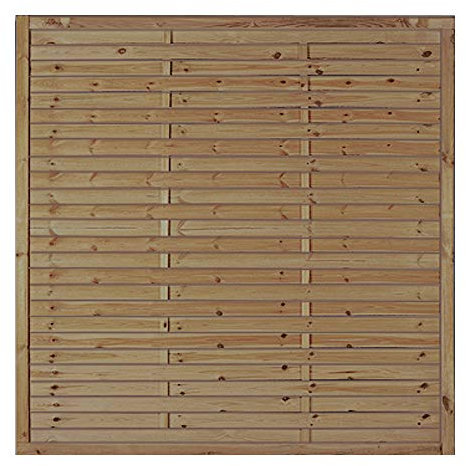 Lamellenzaun Hamburg | Zaunfeld im Maß 180x180 cm (Breite x Höhe) | druckimprägniertes Kiefer/Fichte Holz | Sichtschutz-Zaun | Holz-Zaun | Sichtschutzwand | Gartenzaun | Blickdicht