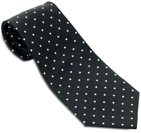 Cravate maçonnique 100 % soie tissée – Cravate noire avec croix rose à pois blancs – Finition à la main – Livré dans une pochette en cellophane – Un cadeau maçonnique parfait pour les hommes