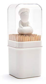 Peleg Design Babu Porta Stuzzicadenti, Bianco, 5x12.5x5 cm