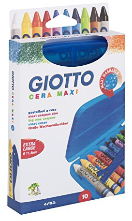 Giotto Cera Maxi Wachsmalkreiden K10 Kunststoffetui aufhängbar