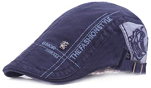 Kuyou Unisex Gatsby Flatcap Schiebermütze Ivy Schirmmütze Kappe (Navy)