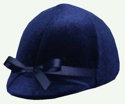 Equestrian Riding Helmet Cover - Navy Velvet
