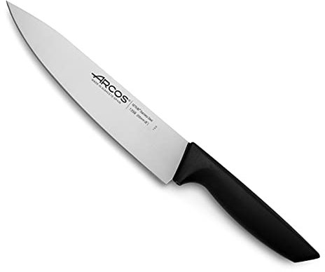 Arcos Serie Niza - Coltello da Chef Coltello da Cucina - Lama Acciaio Inossidabile Nitrum 200 mm - Manico Polipropilene Colore Nero