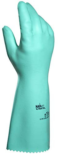 Mapa Professional ULTRANITRIL 377 – Gants en nitrile avec protection chimique longue durée Vert Taille 8 (1 paire)