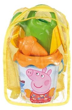 Smoby- Mochila de Playa con Cubo de Peppa Pig, Cubo Playero con Licencia de Peppa Pig y accesorios, A partir de 12 meses (7000040238)