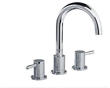 Valvex Waschtischarmatur - Waschbecken-Dreiloch-Standmischbatterie - mit Ablaufgarnitur - Hochdruckarmatur - Badarmatur - Waschbeckenarmatur - Zweigriff Armatur - Zweigriff Mischer - CHROM - Modell: GLAMOUR-- von Valvex