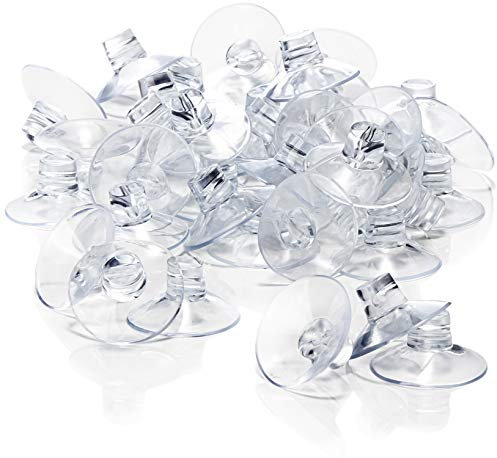 com-four® 40x Saugnapf mit Kabel-Schlitz für Lichterkette und Fenster-Dekoration - Starke Fenster-Noppen zur Fensterbefestigung für Weihnachten, Ostern, Herbst, Silvester - Saugnapfhalter Ø 45 mm