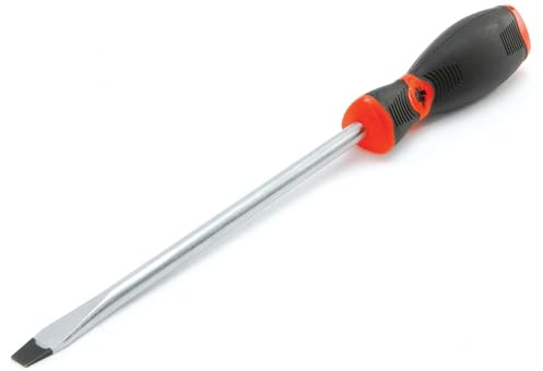 Performance Tool W30992 Black & Red Slotted Screwdriver, 3/8-Inch x 8-Inch