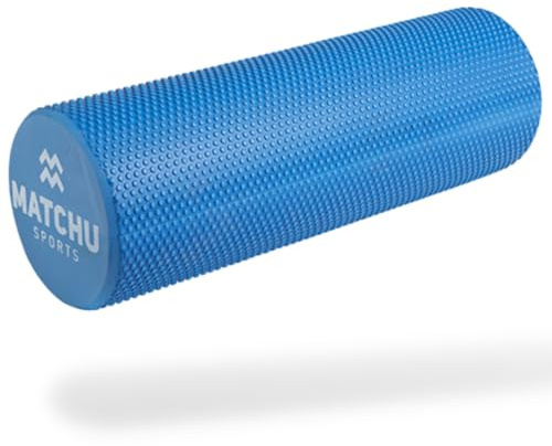 MATCHU - Rouleau de massage pour fascias - Disponible en doux, moyen et dur - Disponible en 33 x 14, 45/90 x 15, 31 x 10 et 46 x 13 cm - Disponible en noir, bleu et orange (bleu, 45 x 15 cm - souple)
