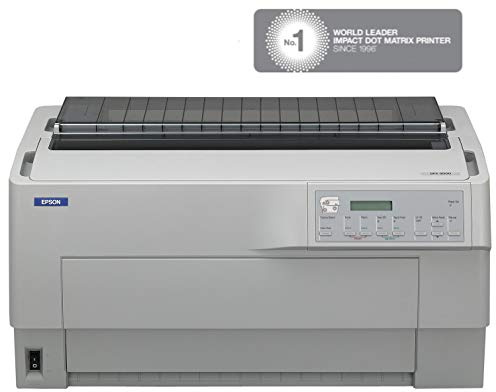 Epson DFX-9000N, Dot Matrix Printers, Impact dot matrix, 136 columns, 36 Needles (4 x 9), USB 2.0 Type B (optional), Type B interface, 20,000 Hours, 200 Million Strokes/Wire, 128 kB included, Windows 2000, Windows 7, Windows 8, Windows 98, Windows XP, Eps