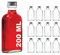 Bote de Vidrio Vacío 200 ml 12 Unidades TASCHI Petaca con Cierre de Rosca para Rellenar Licor/Aceite/Vinagre 0,2 L