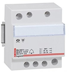 Transformateur pour sonnerie 230V vers 12V ou 8V - 24VA - 4 modules