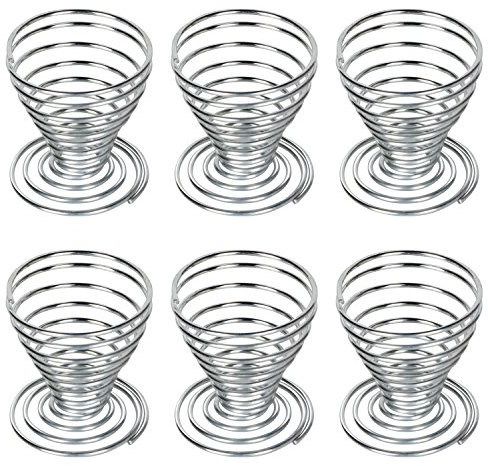 TRIXES 6 x Porta Uova a Spirale in Acciaio Inox