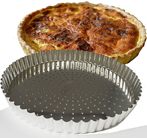 Gobel Moule à tarte 28 cm fond mobile perforé 126441, Silver