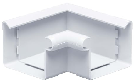 INEFA Ángulo de canalón 90 grados, rectangular 68mm Blanco | Ángulo interior de PVC con reborde interior, pieza de unión accesorio de canalón, Made in Germany