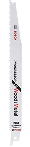 Bosch Professional 5 pieces Sabre Saw Blade S 3456 XF Progressor for Wood and Metal (Length 200 mm, sabre saw accessories)
