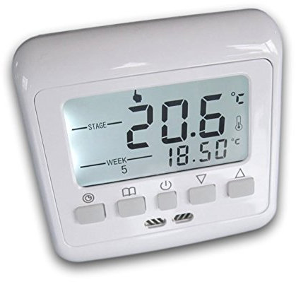 SM-PC®, 24V Raumthermostat Thermostat programmierbar Digital weiße Hintergrundbeleuchtung #843