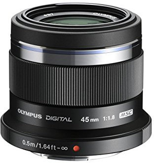 Olympus M.Zuiko Digital 45 mm F1.8 Lens, Fast Fixed Focal Length, Suitable for All MFT Cameras (OM SYSTEM OM-D & PEN Models, Panasonic G-Series), Black