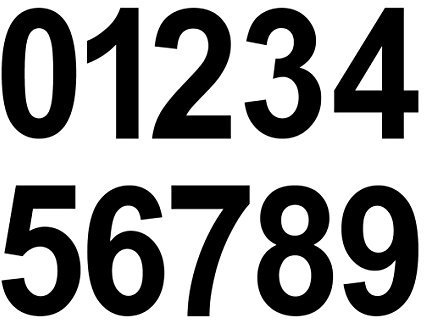 GreenIT 20 Stück 6cm schwarz Ziffer Ziffern Zahl Zahlen Nummer Hausnummer Aufkleber die Cut Tattoo Deko Folie