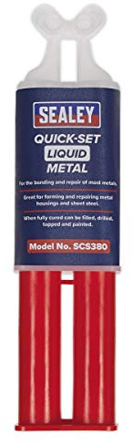 Sealey SCS380 Quick Set Liquid Metal - Chemical Epoxy Metal Repair Dual Syringe
