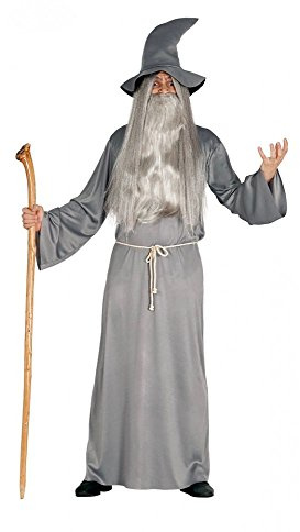 shoperama Gandalf Herren-Kostüm graues Gewand Hut Gürtel Zauberer Hexer Magier