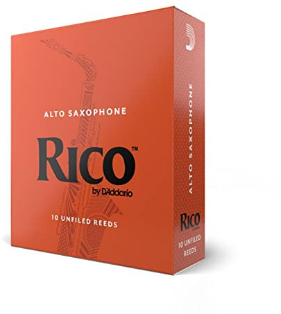 Rico by D'Addario Saxophon Blätter | Hochpräzise gefertigt | Alt Saxophon Blätter 2,5 Stärke | 10er-Packung | Warmer voller Ton | Angenehmes Spielgefühl