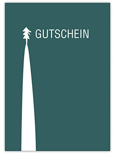 10x Trendiger Weihnachts Gutschein mit Tannenbaum für tolle Geschenke • Klappkarten Set mit Umschlägen zum Weihnachts-Fest, Neujahr für Familie, Freunde, Kollegen aus der Firma