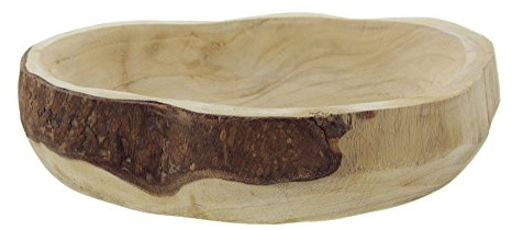 FRANK FLECHTWAREN Schale Wood, aus leichtem Paulownia-Holz, neturbelassen, tolles aufbwahrungsteil für jeden Raum, auch als Geschenkverpackung ideal ca. 30 x 26 x 7 cm