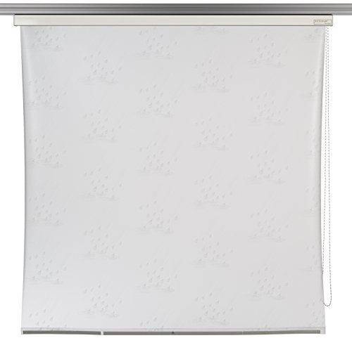 ECO-DuR 4024879001391 Kassetten Duschrollo 134 cm weiß - Tropfen weiß