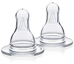 Medela Medium Flow Breast Milk Bottle Teats - Pack of 2 BPA-Free Spare Teats Made for Use with Medela Baby Bottles