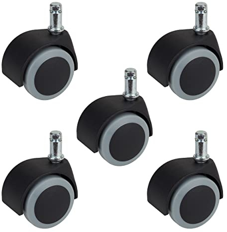 Dörner + Helmer 450022 Juego (5 Unidades). Ruedas Dobles para Silla giratoria, 50 mm, sin Dejar Rastro, Capacidad de Carga de 40 kg, Multicolor