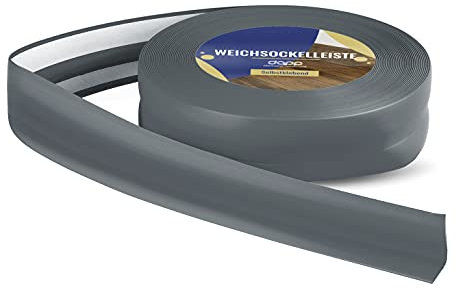 DQ-PP WEICHSOCKELLEISTE | 5m | graphit | 32x23mm | PVC | selbstklebend | Knickwinkel Fussleisten Gummileiste Sockelleiste Winkelprofil Abschlussleiste Bodenleiste