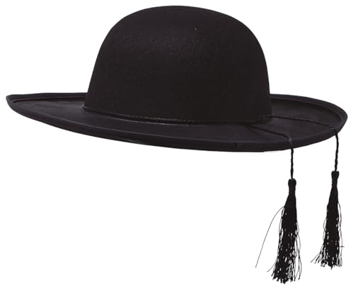 guirca Chapeau de Prêtre en Feutre Coiffe reverendo, Noir, 13087