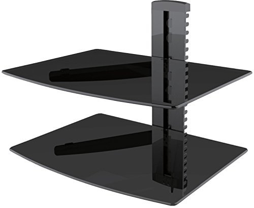 STANLEY Double Glass Media Shelf for TV Components (ADS-200)