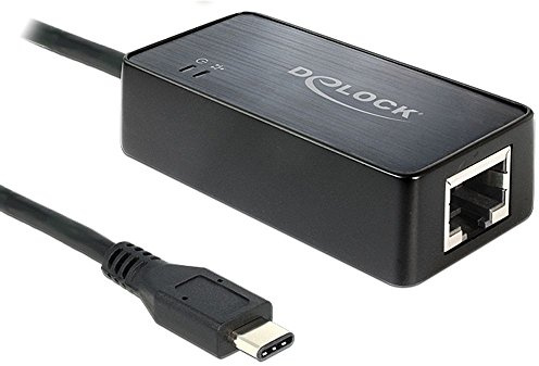 DeLock USB(USB3.1, Gen1) C-St > 1x Gigabit LAN-Bu. (RJ45) 0,26m (black)