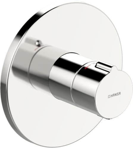 Hansa 88609045 Brausebatterie / Thermostat-Batterie | Rückflussverhinderer, Sicherheitssperre bie 38°C, Schalldämpfer | Durchflussmenge: 24 l/min bei 3 bar