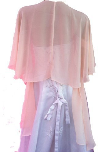 LadyMYP© Edele Chiffon Rundstola, Schal für Abendkleid/Cocktailkleid, Hochzeit, weiß/ivory/schwarz (LADYMYP_Stola_1: cognac)