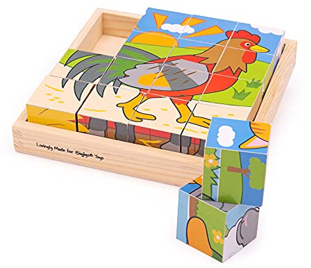 Bigjigs Juguetes Granja del Rompecabezas del Cubo