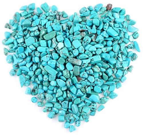 WAYBER 2 Lbs/920g Green Turquoise Decorative Stones Irregular Aquarium Pebbles Crystal Rocks Quartz Gravels for Fish Turtle Tank/Succulent Plants/Air Plants Decoration (Fill 2 Cups)