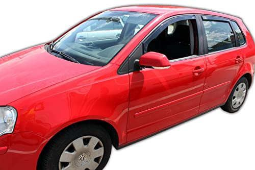 J&J AUTOMOTIVE Windabweiser passend für Volkswagen Polo 4 5-Türer 2002-2008 4tlg, Heko Regenabweiser Vorne Hinten Getönt Dunkel Passform