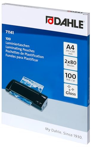 Dahle kontorsteknik lamineringsväska DIN A4 Dahle 71141, 80 mikron, 216 x 303 A4 80 Micron