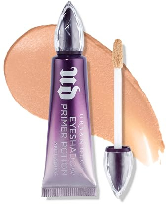 Urban Decay Anti-Aging Eyeshadow Primer Potion - Nude Eye Primer for Crease-Resistant & Long-Lasting Eye Makeup, Improves Look of Fine Lines & Texture, Smooths & Preps Eyelid Base, Vegan - 0.33 fl oz