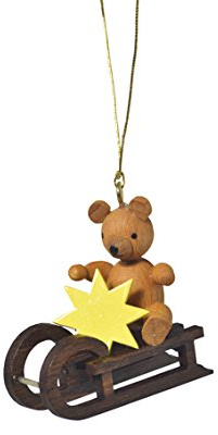 Julgranssmycke julgransprydnad julgransprydnad teddy på släden storlek ca 4 cm NY