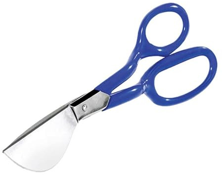 Bon Duckbill Napping Shears 8 in. Carpet Trimming Scissors with Cushioned Vinyl Handles Enlarged Bottom Loop Knife-Edge Blades Chrome Nickel Plated Right or Left Hand Use