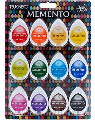 Tsukineko Memento Dew Drop Dye Ink Pads 12/Pkg-Gum Drops, Yellow