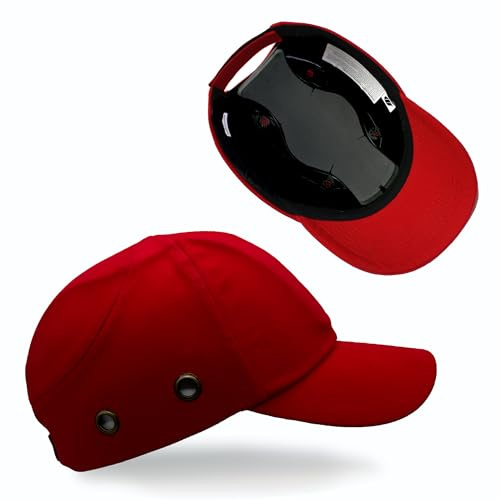 Lucent Path Red Baseball Safety Bump Caps Helmet Hard Hat Head Protection Caps for Men and Women