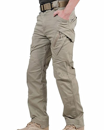 Reebow Gear Pantaloni tattici militari, da uomo, senza cintura, per combattimento, lotta, sport all’aria aperta, uomo, cachi, XL