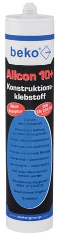 beko Allcon 10+ Konstruktionsklebstoff 310 ml – 1K PU-Kleber für Holz, Stein, Beton, Metall, Kunststoff, Keramik & mehr – innen & außen anwendbar