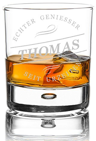 polar-effekt Whiskyglas Personalisiert mit Gravur 330 ml - Geschenk-Idee für Männer - Tumbler Whiskeyglas - Individuelles Geschenkidee zum Geburtstag - Motiv Geniesser seit Urzeiten