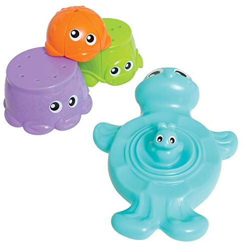 Playgro Badespielzeug Stapelfreunde, 4-teilig, Ab 9 Monate, Bath Stacking Cup Friends, Bunt, 40148